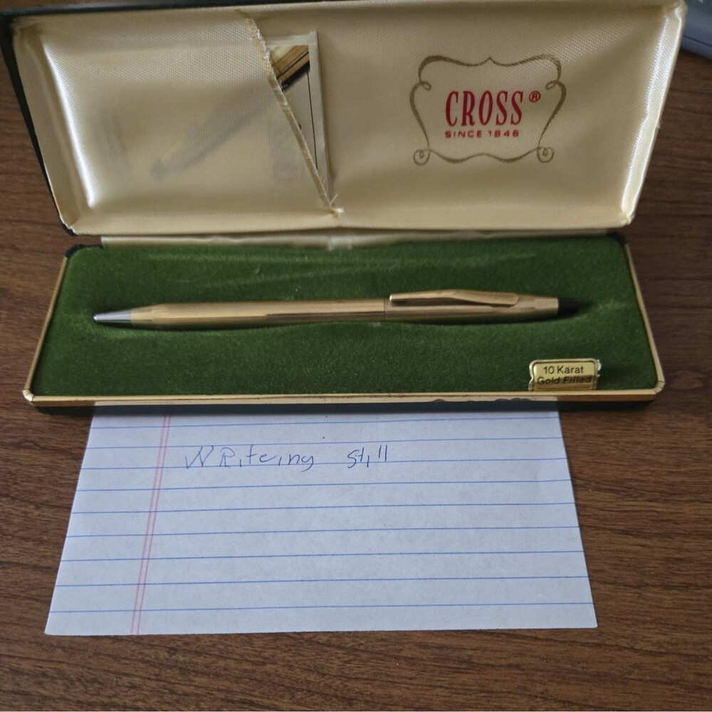 Vintage Classic Cross 10 Karat Gold Filled Ball Point Pen Still Writes